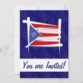 Flag Puerto Rico Brush Kaart (Voorkant)