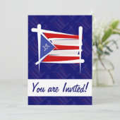 Flag Puerto Rico Brush Kaart (Staand voorkant)