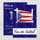 Flag Puerto Rico Brush Kaart (Voorkant / Achterkant)