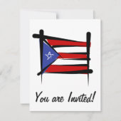 Flag Puerto Rico Brush Kaart (Voorkant)