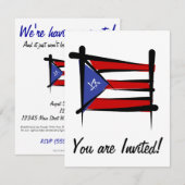 Flag Puerto Rico Brush Kaart (Voorkant / Achterkant)