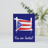 Flag Puerto Rico Brush Kaart (Staand voorkant)