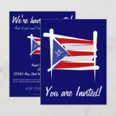 Flag Puerto Rico Brush Kaart (Voorkant / Achterkant)