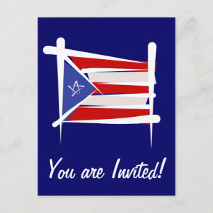 Flag Puerto Rico Brush Kaart