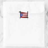 Flag Puerto Rico Brush Ronde Sticker (Tas)