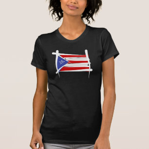 Flag Puerto Rico Brush T-shirt