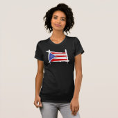 Flag Puerto Rico Brush T-shirt (Voorkant volledig)