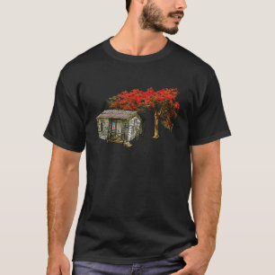 Flag Puerto Rico Flamboyan Casita de Campo Boricua T-shirt