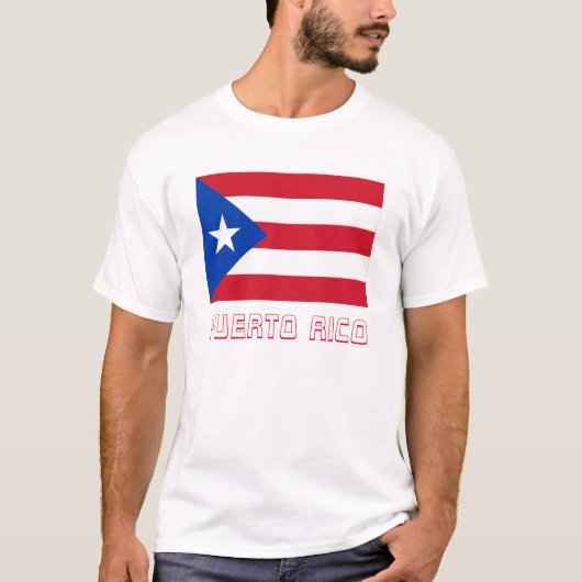 Flag Puerto Rico met naam T-shirt (Voorkant)