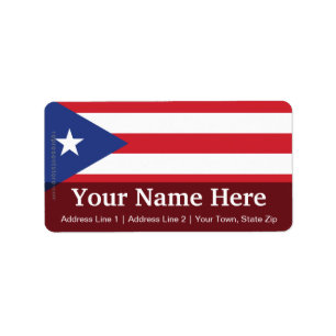 Flag Puerto Rico Plain Etiket