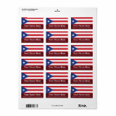 Flag Puerto Rico Plain Etiket (Full Sheet)