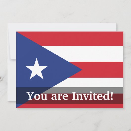 Flag Puerto Rico Plain Kaart (Voorkant)