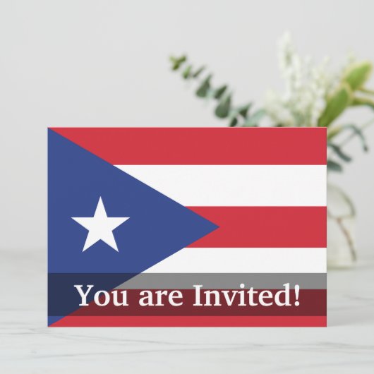 Flag Puerto Rico Plain Kaart (Staand voorkant)