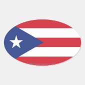Flag Puerto Rico Plain Ovale Sticker (Voorkant)