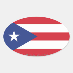 Flag Puerto Rico Plain Ovale Sticker