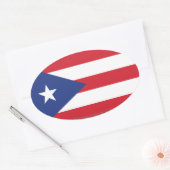 Flag Puerto Rico Plain Ovale Sticker (Envelop)