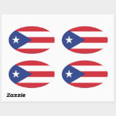 Flag Puerto Rico Plain Ovale Sticker (Vel)