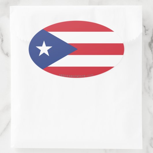 Flag Puerto Rico Plain Ovale Sticker (Tas)