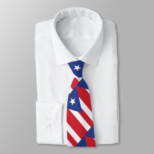 Flag Puerto Rico Plain Stropdas (Gebonden)