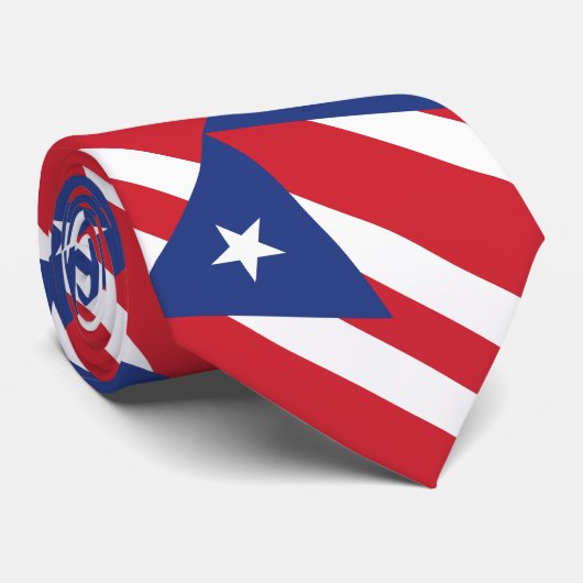 Flag Puerto Rico Plain Stropdas (Opgerold)