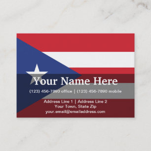 Flag Puerto Rico Plain Visitekaartje