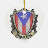Flag Puerto Rico - Shield Crest Keramisch Ornament (Voorkant)