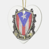 Flag Puerto Rico - Shield Crest Keramisch Ornament (Links)