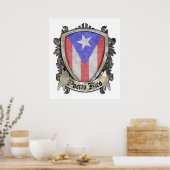 Flag Puerto Rico - Shield Crest Poster (Keuken)