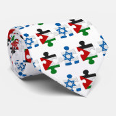 Flag Puzzle in Israël en Palestine Conflict Stropdas (Opgerold)