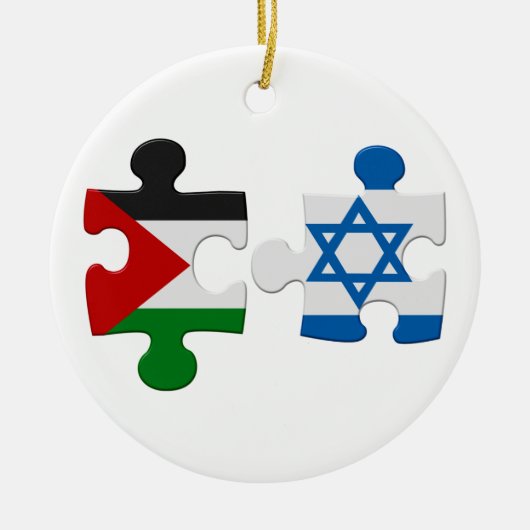 Flag Puzzle Ornament Israël en Palestine Conflict (Voorkant)