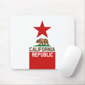 Flag Red Star Design van de staat KLIFORNIË Muismat (Met muis)