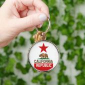 Flag Red Star Design van de staat KLIFORNIË Sleutelhanger (Hand)