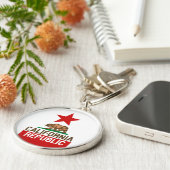 Flag Red Star Design van de staat KLIFORNIË Sleutelhanger (Zijkant)