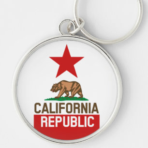 Flag Red Star Design van de staat KLIFORNIË Sleutelhanger