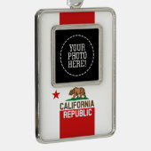 Flag Red Star Design van de staat KLIFORNIË Verzilverd Omlijst Ornament (Rechts)