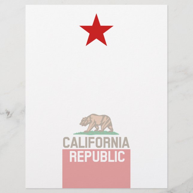 Flag Red Star van de staat KLIFORNIË (Voorkant)