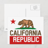 Flag Red Star van de staat KLIFORNIË Briefkaart (Voorkant / Achterkant)