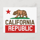 Flag Red Star van de staat KLIFORNIË Briefkaart (Voorkant)