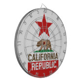 Flag Red Star van de staat KLIFORNIË Dartbord (Voorkant Links)