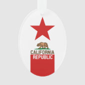 Flag Red Star van de staat KLIFORNIË Ornament (voorkant)