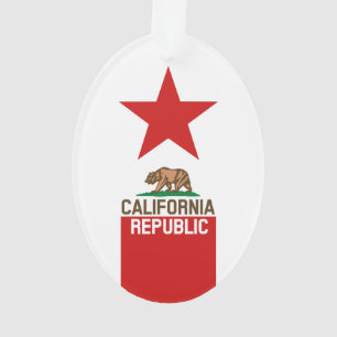 Flag Red Star van de staat KLIFORNIË Ornament