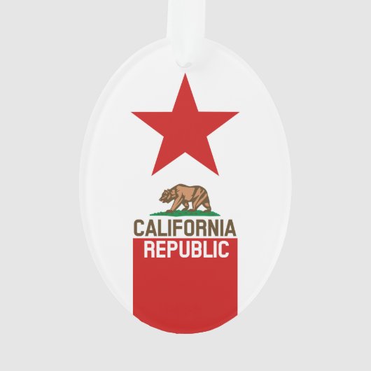 Flag Red Star van de staat KLIFORNIË Ornament (achterkant)
