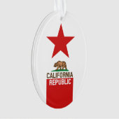Flag Red Star van de staat KLIFORNIË Ornament (voorkant)