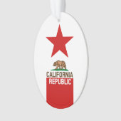 Flag Red Star van de staat KLIFORNIË Ornament (voorkant)