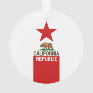 Flag Red Star van de staat KLIFORNIË Ornament