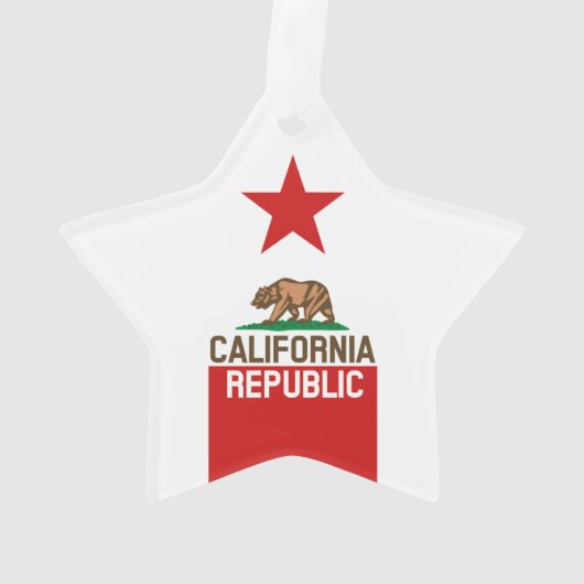 Flag Red Star van de staat KLIFORNIË Ornament (achterkant)