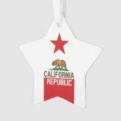 Flag Red Star van de staat KLIFORNIË Ornament (voorkant)