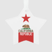 Flag Red Star van de staat KLIFORNIË Ornament (voorkant)