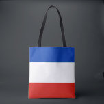 Flag Schleswig-Holstein Canvas tas<br><div class="desc">Canvas tas met vlag van Sleeswijk-Holstein; ontwerp met horizontale kleur van rood, wit en blauw</div>
