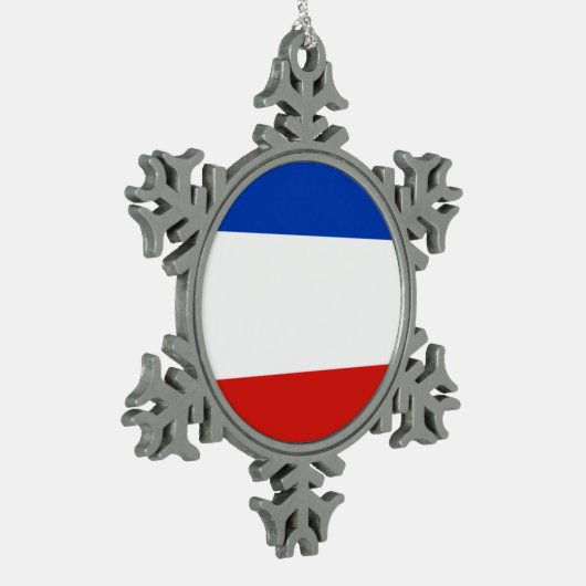 Flag Schleswig-Holstein Snowflake Pewter Christmas Tin Sneeuwvlok Ornament (Links)